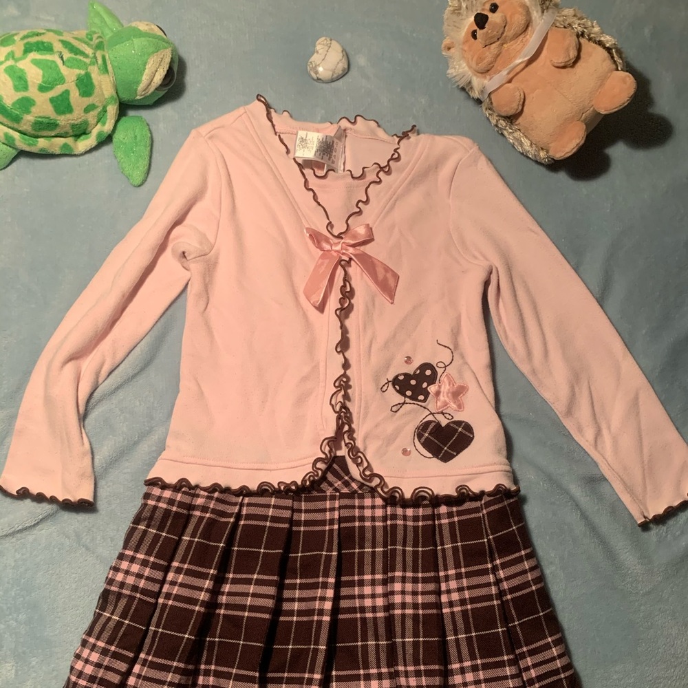 Kids plaid skirt dress